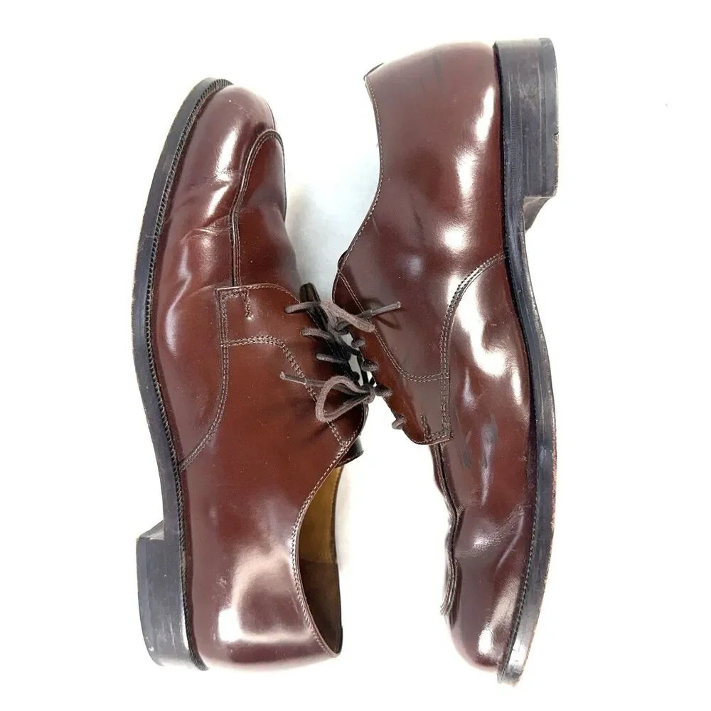 VTG Cole Haan Men's Leather Lace Up Oxford Dress Shoes Size 9D Burgundy Brown
